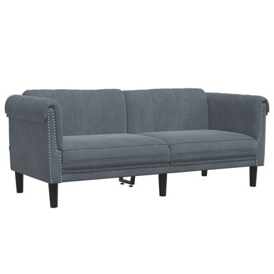 2 Piece Sofa Set Dark Grey Velvet