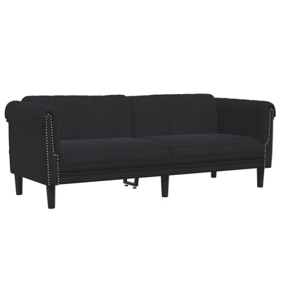 2 Piece Sofa Set Black Velvet