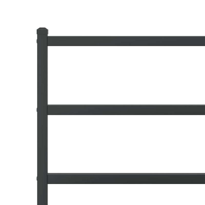 Metal Bed Frame without Mattress with Headboard Black 107x203 cm King Single