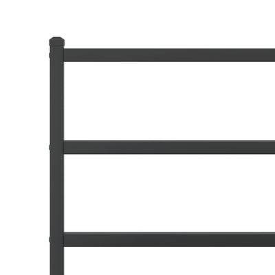 Metal Bed Frame without Mattress with Headboard Black 135x190 cm