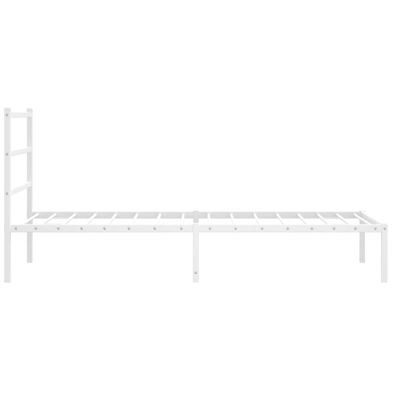 Metal Bed Frame without Mattress with Headboard White 107x203 cm King Single