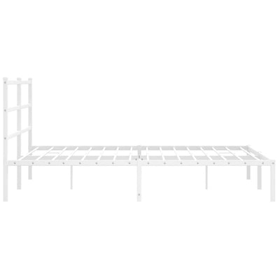 Metal Bed Frame without Mattress with Headboard White 150x200 cm