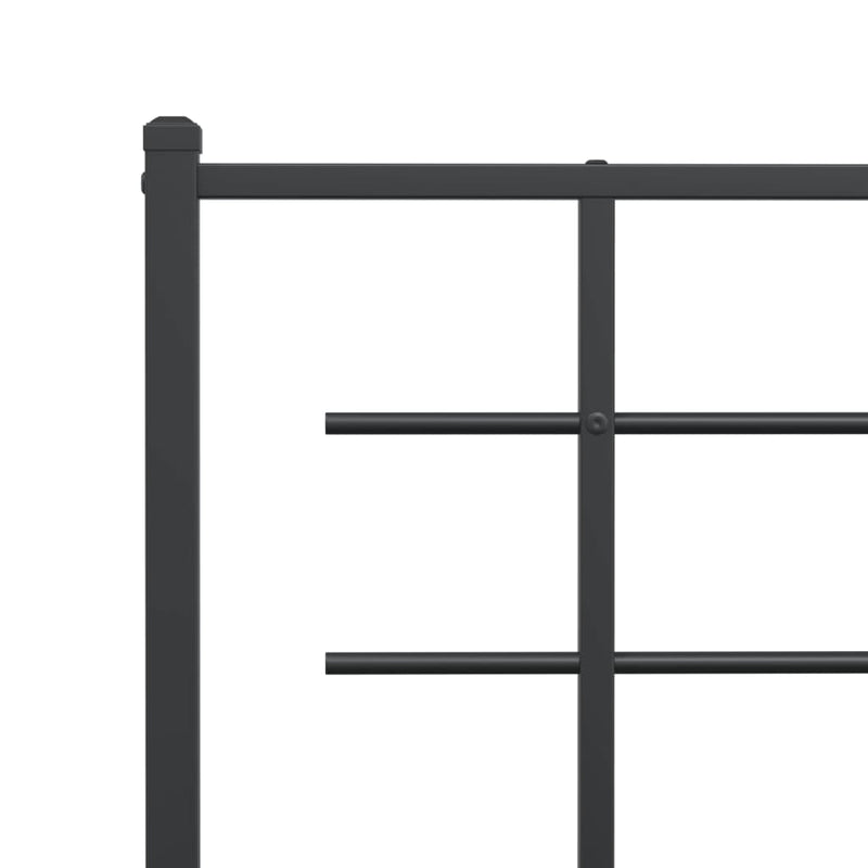 Metal Bed Frame without Mattress with Headboard Black 107x203 cm King Single