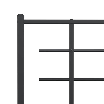 Metal Bed Frame without Mattress with Headboard Black 183x203 cm King