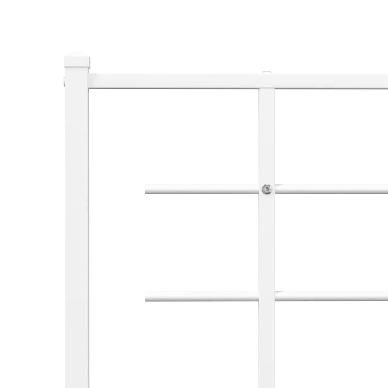 Metal Bed Frame without Mattress with Headboard White 135x190 cm