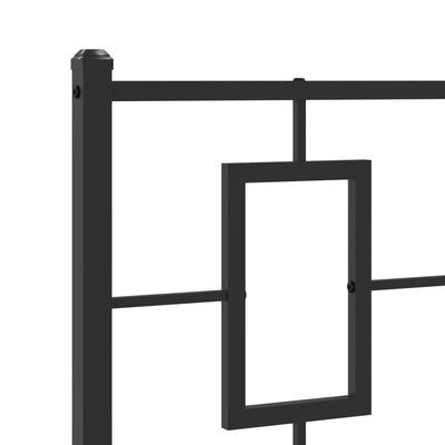 Metal Bed Frame without Mattress with Headboard Black 90x190 cm