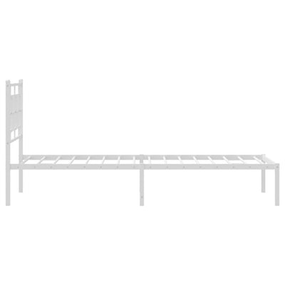 Metal Bed Frame without Mattress with Headboard White 90x190 cm