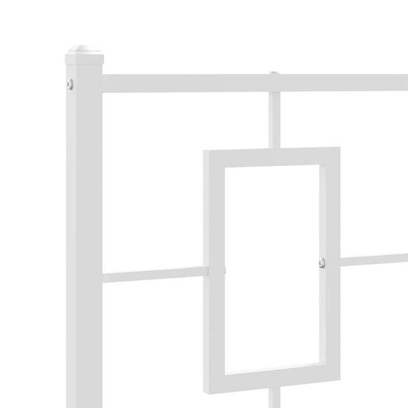 Metal Bed Frame without Mattress with Headboard White 90x190 cm