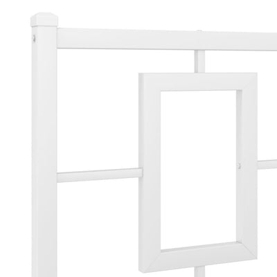 Metal Bed Frame without Mattress with Headboard White 150x200 cm