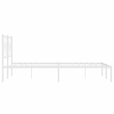 Metal Bed Frame without Mattress with Headboard White 183x203 cm King