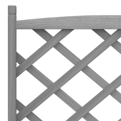 Planter with Trellis Grey Solid Wood Fir