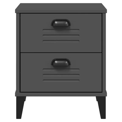 Bedside Cabinet VIKEN Anthracite Grey Engineered Wood