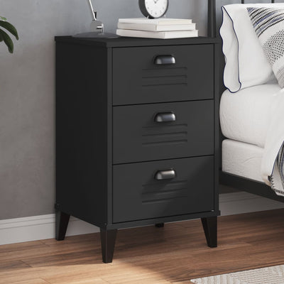 Bedside Cabinet VIKEN Black Engineered Wood