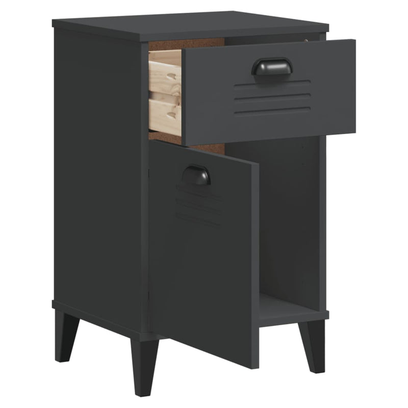 Bedside Cabinet VIKEN Anthracite Grey Engineered Wood