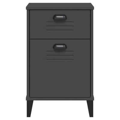 Bedside Cabinet VIKEN Anthracite Grey Engineered Wood