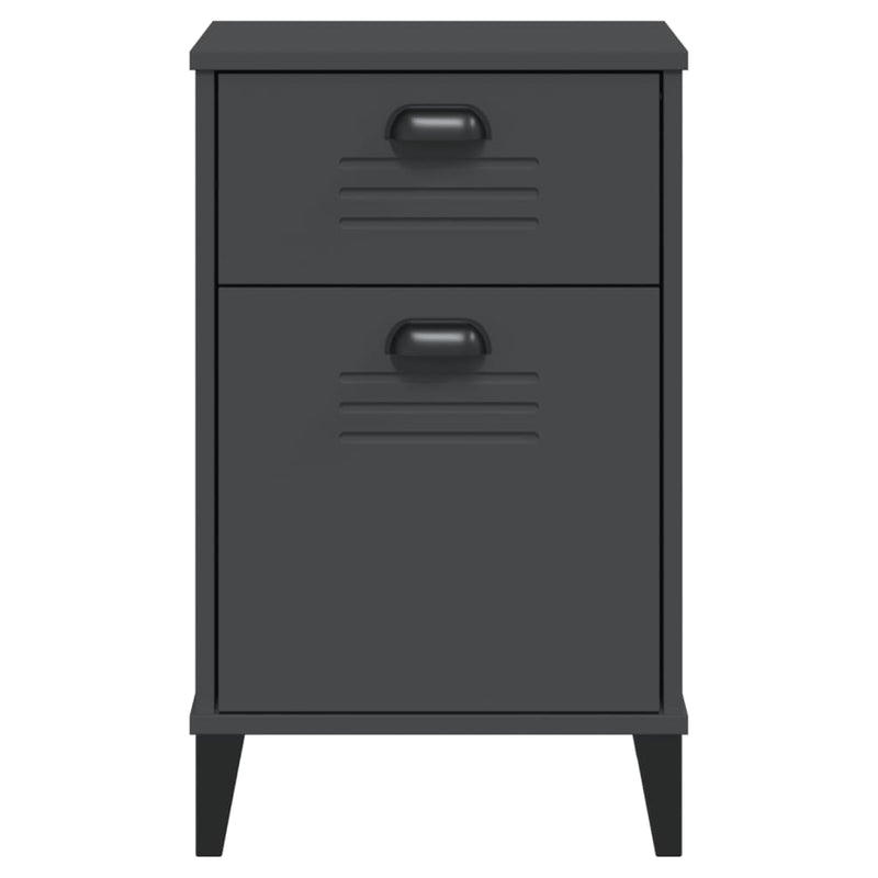 Bedside Cabinet VIKEN Anthracite Grey Engineered Wood