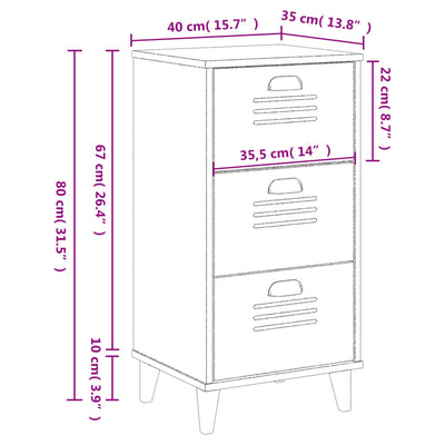 Bedside Cabinet VIKEN Black Engineered Wood