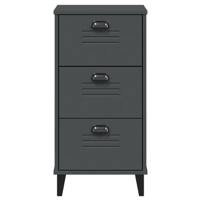 Bedside Cabinet VIKEN Anthracite Grey Engineered Wood