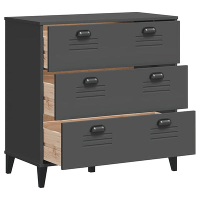 Drawer Cabinet VIKEN Anthracite Grey Engineered Wood