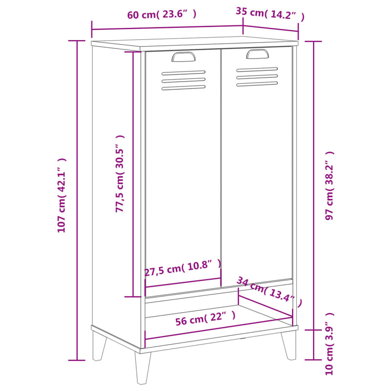 Shoe Cabinet VIKEN Black Engineered Wood