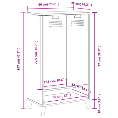 Shoe Cabinet VIKEN Anthracite Grey Engineered Wood