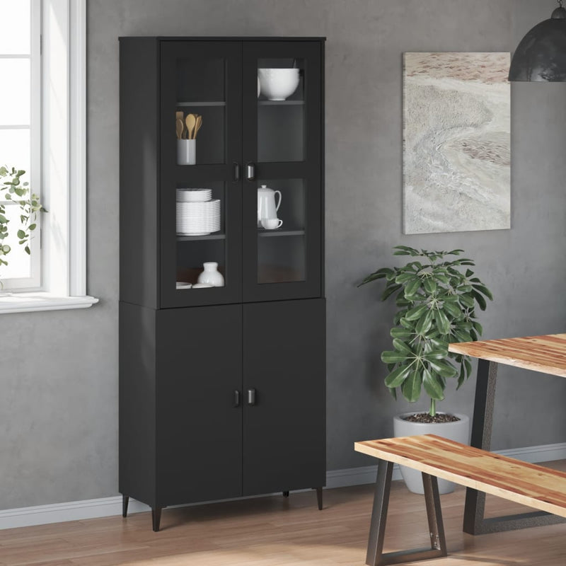 Top for Highboard VIKEN Black Engineered Wood