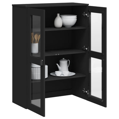 Top for Highboard VIKEN Black Engineered Wood