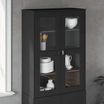 Top for Highboard VIKEN Black Engineered Wood