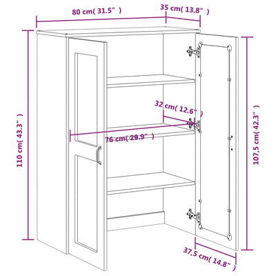 Top for Highboard VIKEN Anthracite Grey Engineered Wood