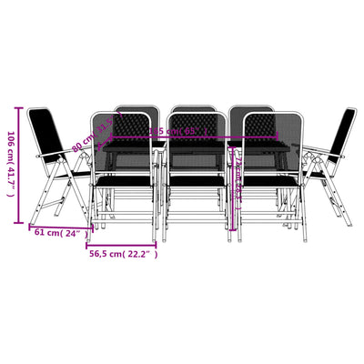 9 Piece Garden Dining Set Anthracite Metal Mesh