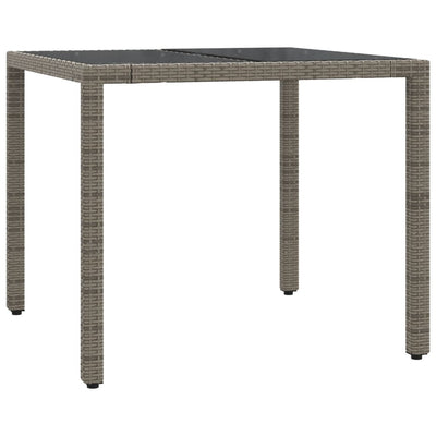 3 Piece Garden Dining Set with Cushions Grey Poly Rattan