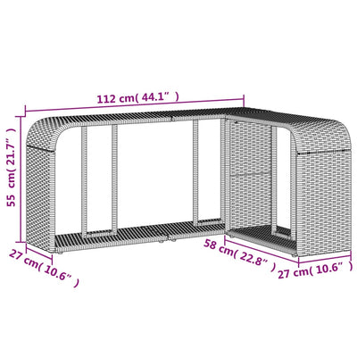 Storage Shelves 2 pcs Black Poly Rattan