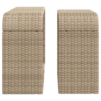 Storage Shelves 2 pcs Beige Poly Rattan