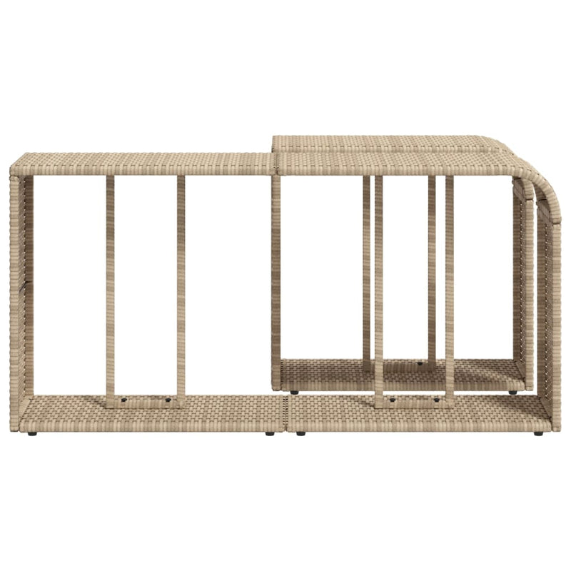 Storage Shelves 2 pcs Beige Poly Rattan