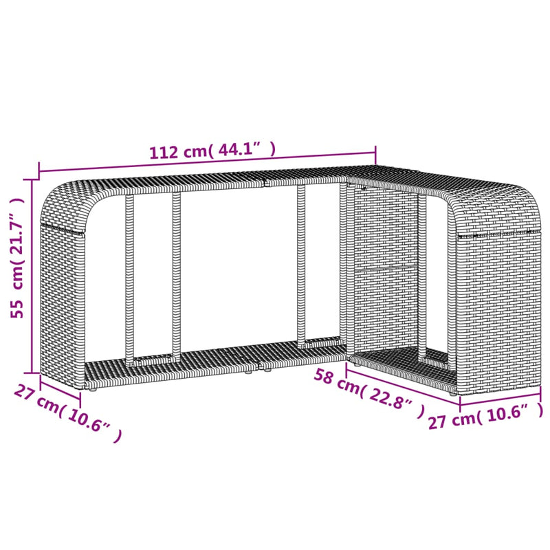 Storage Shelves 2 pcs Beige Poly Rattan