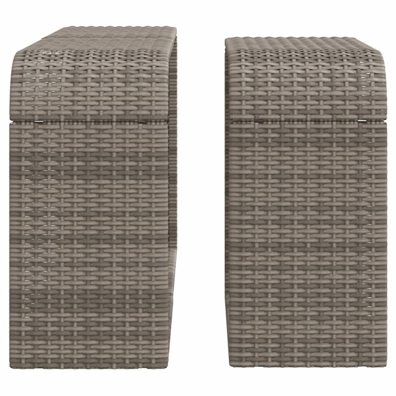 Storage Shelves 2 pcs Grey Poly Rattan