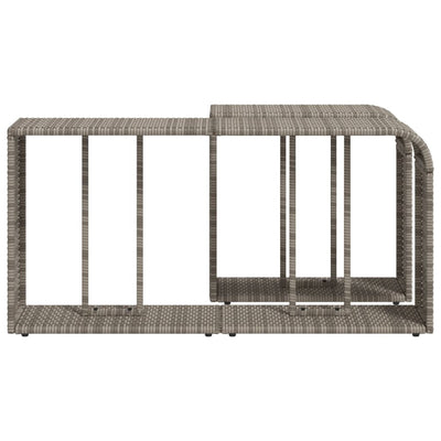 Storage Shelves 2 pcs Grey Poly Rattan