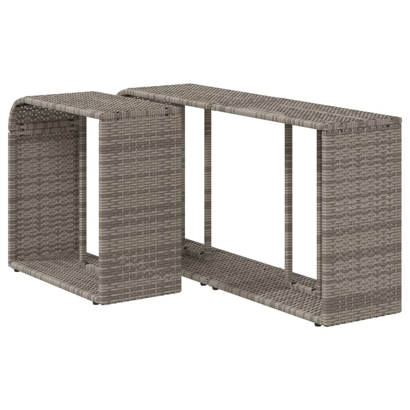 Storage Shelves 2 pcs Grey Poly Rattan