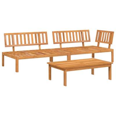 3 Piece Garden Pallet Sofa Set Solid Wood Acacia