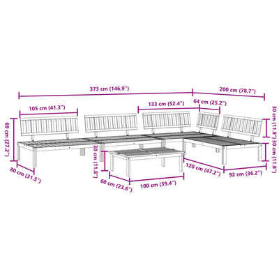 5 Piece Garden Pallet Sofa Set Solid Wood Acacia