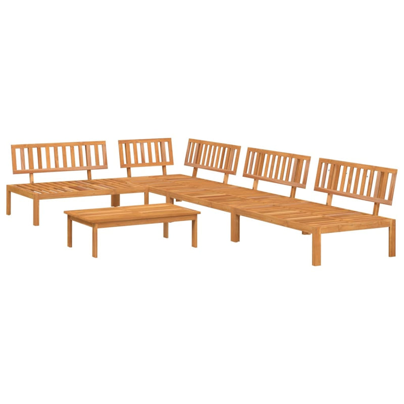 5 Piece Garden Pallet Sofa Set Solid Wood Acacia