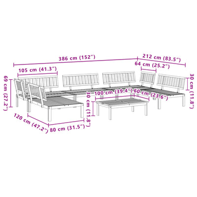 6 Piece Garden Pallet Sofa Set Solid Wood Acacia