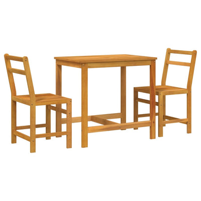 3 Piece Balcony Set Solid Wood Acacia