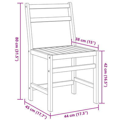 3 Piece Balcony Set Solid Wood Acacia