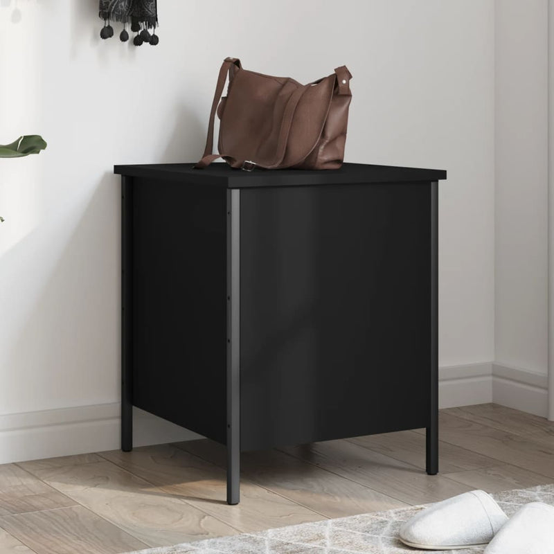 Storage Bench Black 40x42.5x50 cm Engineered Wood