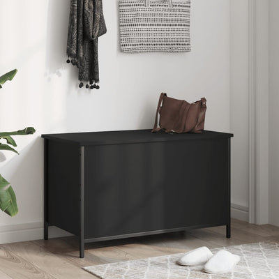 Storage Bench Black 80x42.5x50 cm Engineered Wood