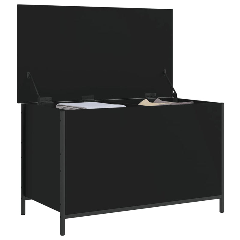 Storage Bench Black 80x42.5x50 cm Engineered Wood