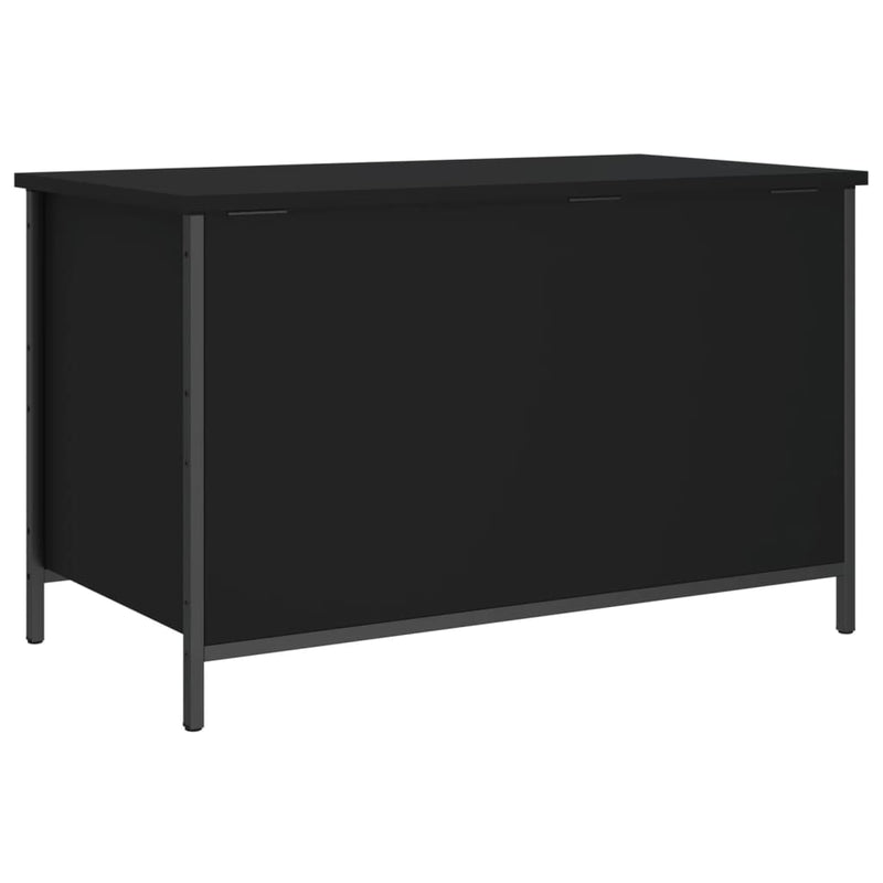 Storage Bench Black 80x42.5x50 cm Engineered Wood