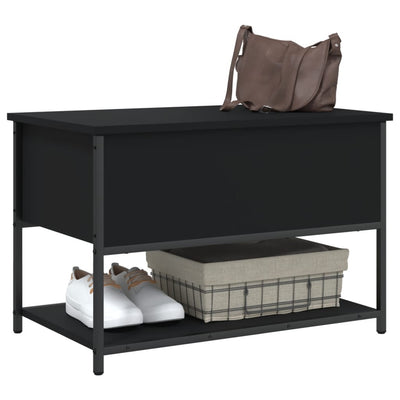 Storage Bench Black 70x42.5x47 cm Engineered Wood