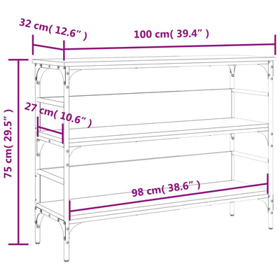 Console Table Black 100x32x75 cm Engineered Wood